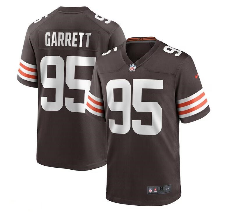 Men's Cleveland Browns #95 Myles Garrett Brown Stitched Game Jersey Men's Cleveland Browns #95 Myles Garrett Brown Stitched Game Jersey